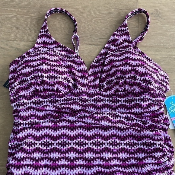 Nwt Swim Solutions Spring Play V-Neck Swimdress - Picture 5 of 9